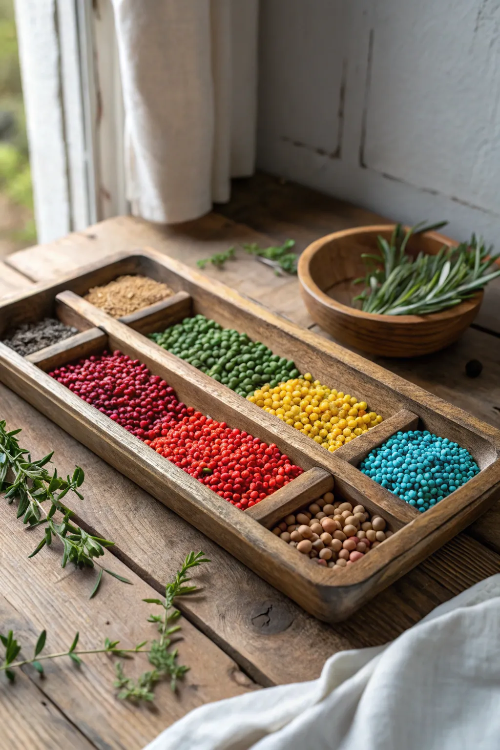 Planting seeds of creativity: A minimalist sensory garden in vibrant colors.