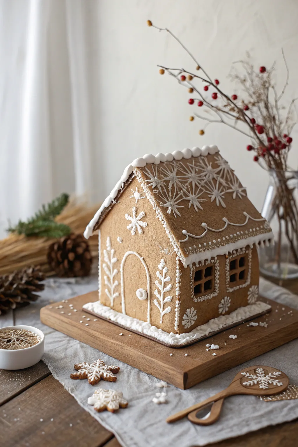 Transform everyday items into charming creations with this minimalist gingerbread house idea!