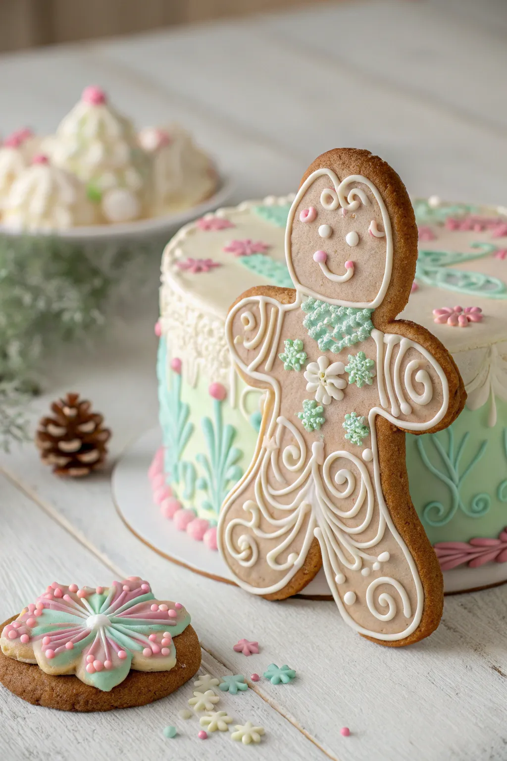 Delight in the artistry of icing-decorated gingerbread men, where simplicity meets creativity.