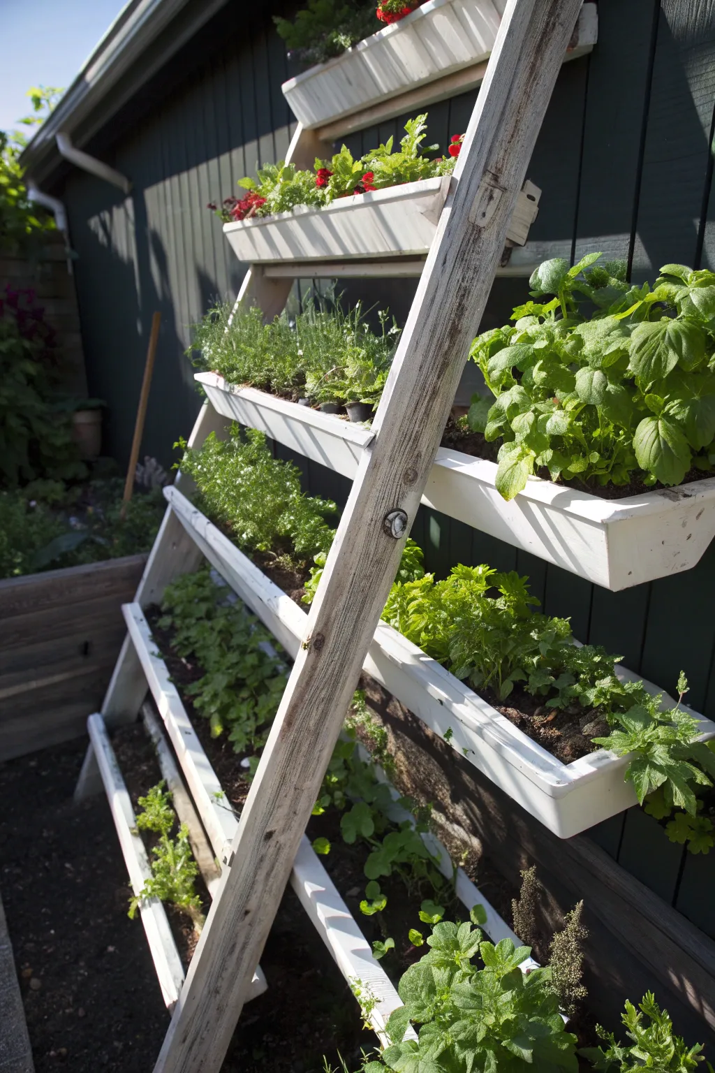 Elevate your gardening game with an A-frame gutter garden, where craftsmanship meets creativity.