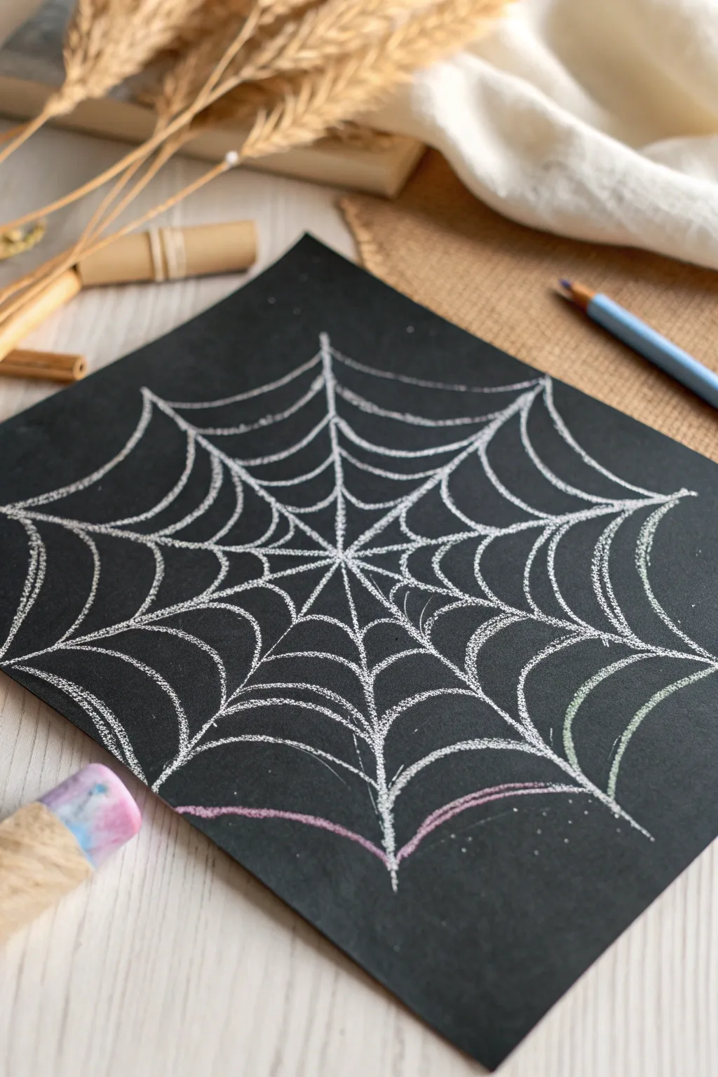 Watch the magic unfold as your little one discovers the hidden beauty of spider webs through watercolor play!