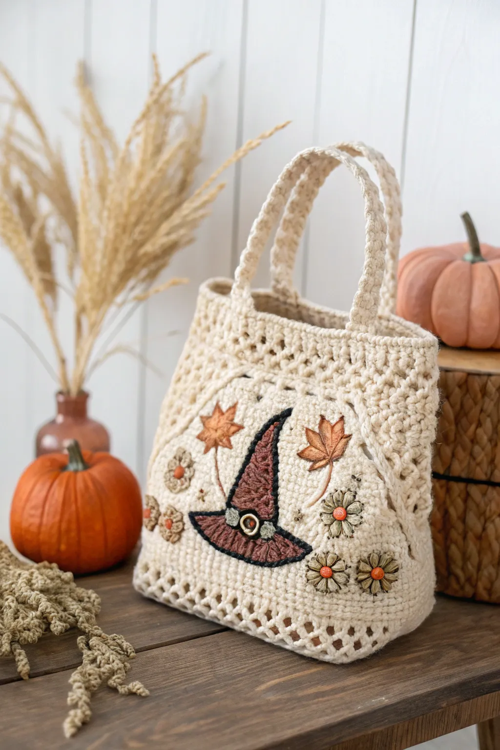 Charming Halloween crochet treat bags that blend spooky with style. Perfect for a touch of handcrafted elegance this Halloween!
