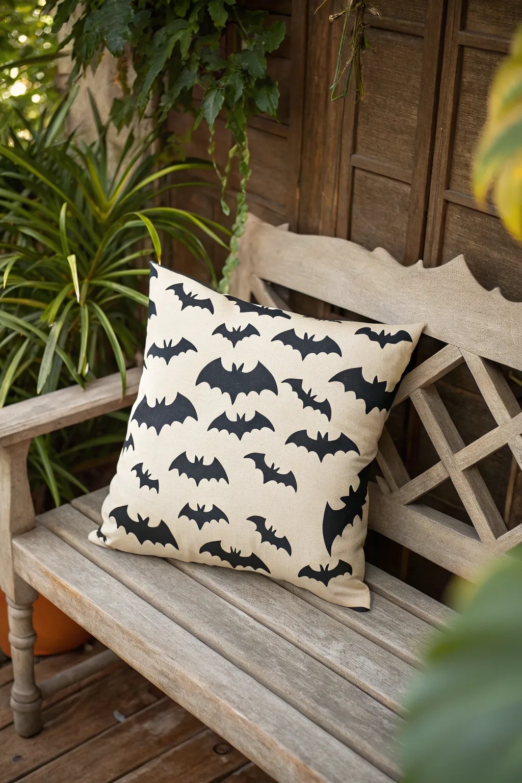 Elevate your Halloween porch with cozy, creepy cushions that blend simplicity with festive flair.