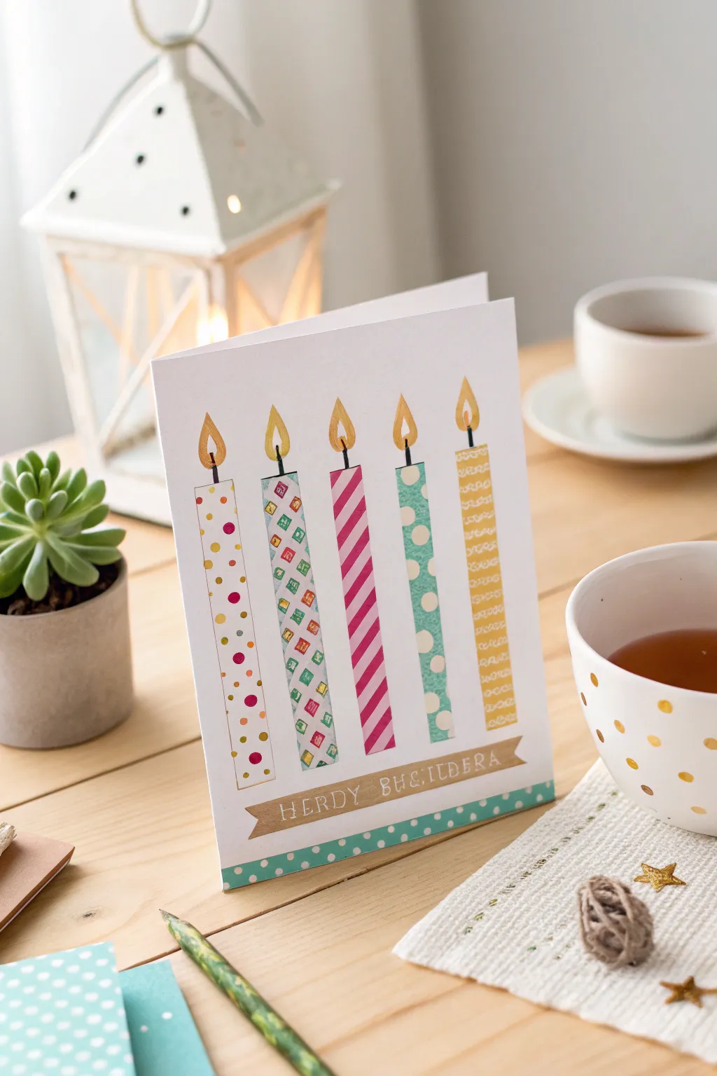 Brighten up birthdays with colorful washi tape candles! 🎉✨