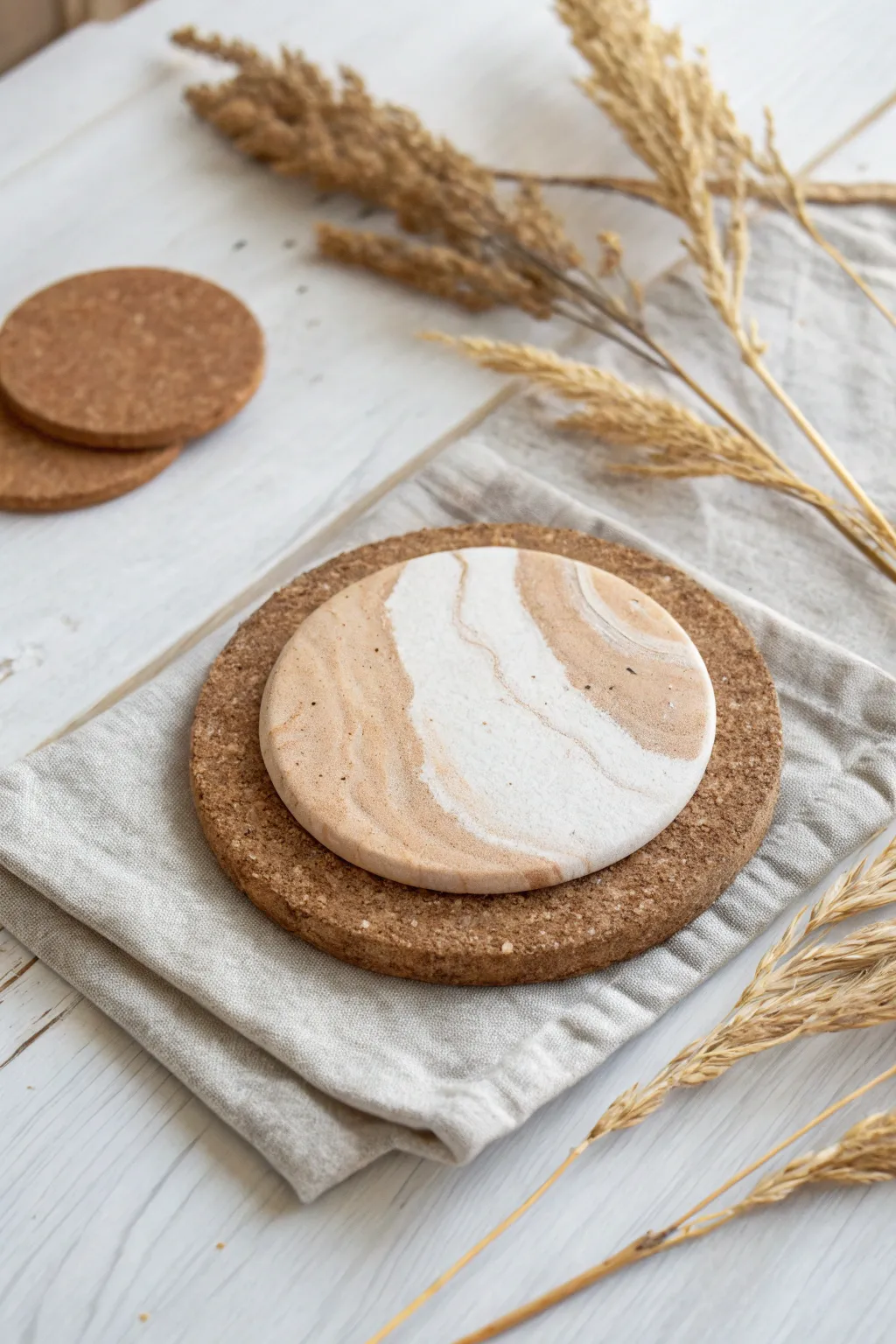 Elevate your table setting with these stunning mixed media clay coasters—where simplicity meets craftsmanship.