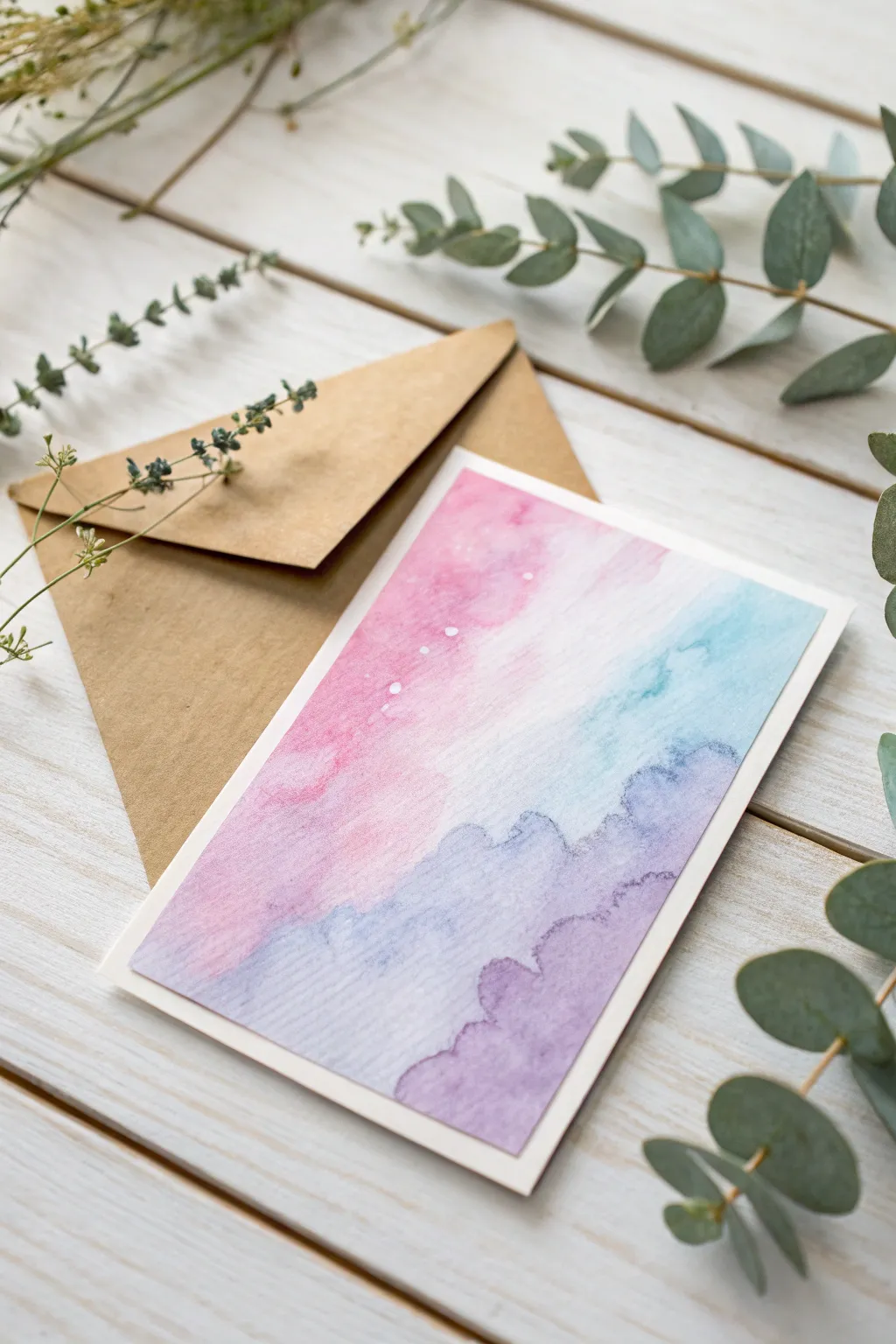 Capture the beauty of storytelling with this dreamy watercolor wash card.