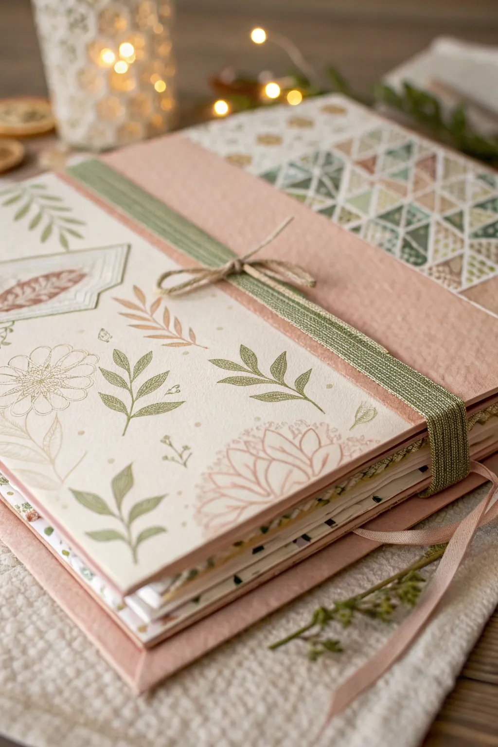 Discover the art of layering: Elevate your scrapbook with textures and natural touches.