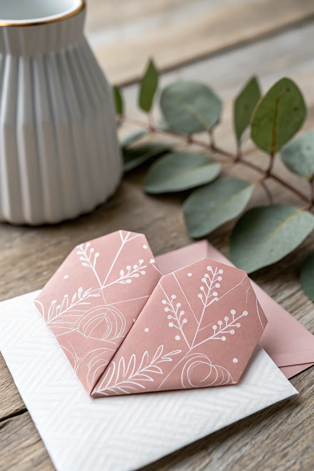 Craft love with elegance: Handmade origami heart cards for a special Valentine's Day.
