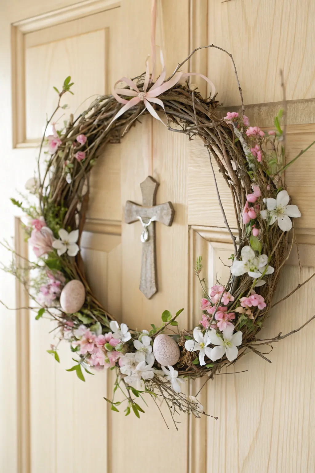 Welcome the season of renewal with a nature-inspired Easter wreath that beautifully blends simplicity with natural elegance.