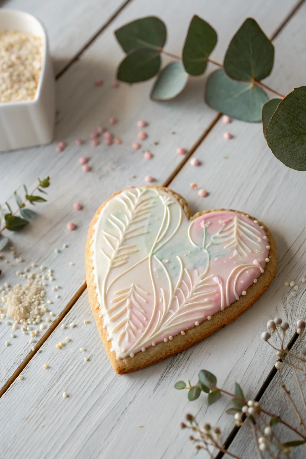 Discover the art of texture with these beautifully crafted heart cookies.
