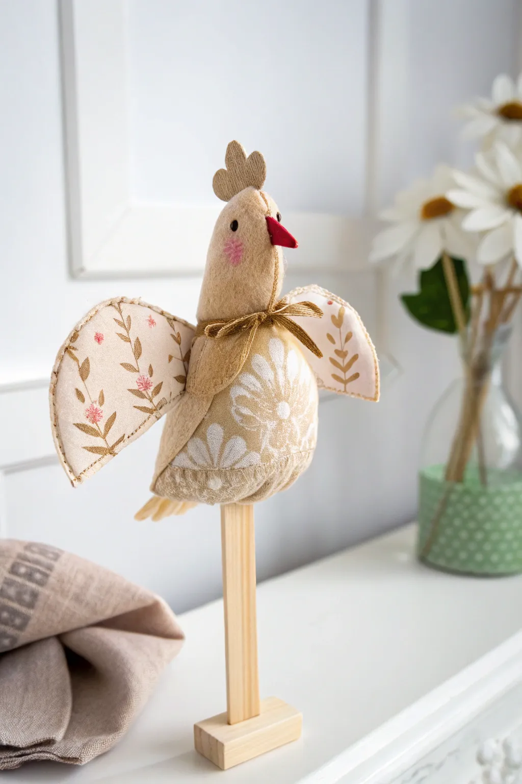 Bring stories to life with this charming handmade hen puppet.
