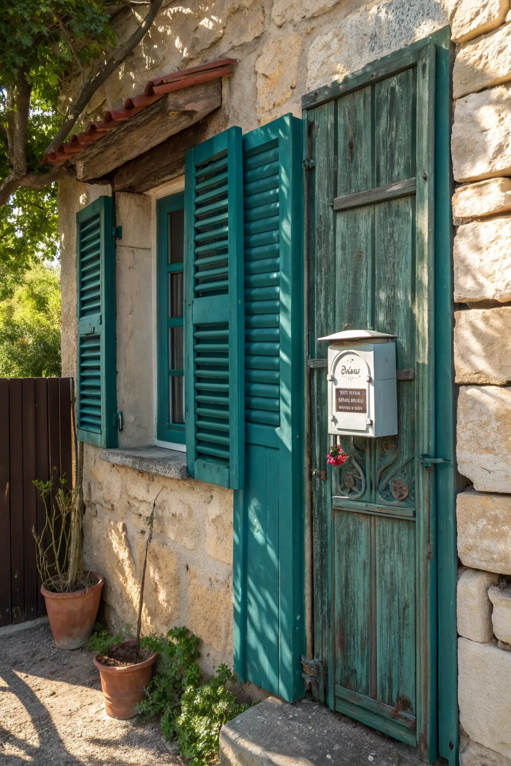 Transform your space with rustic charm: repurpose old shutters into a stylish screen.