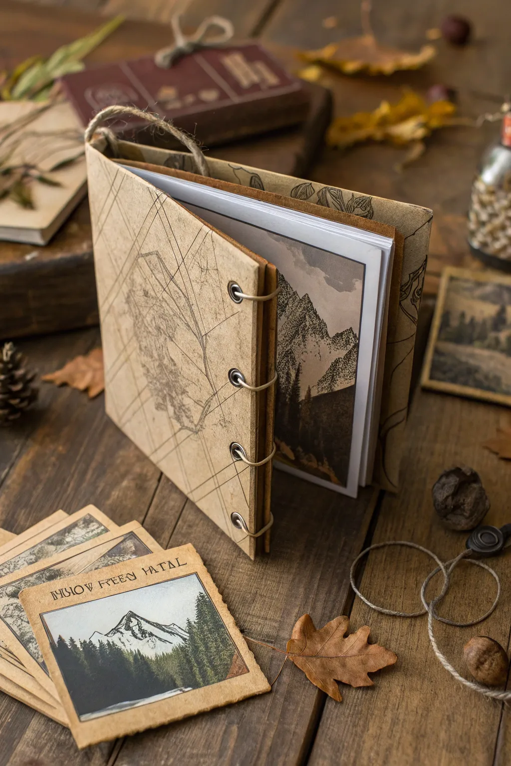 Capture Your Adventures: Craft a Rustic Mini Album from a Paper Bag to Relive Hiking Memories with Style.