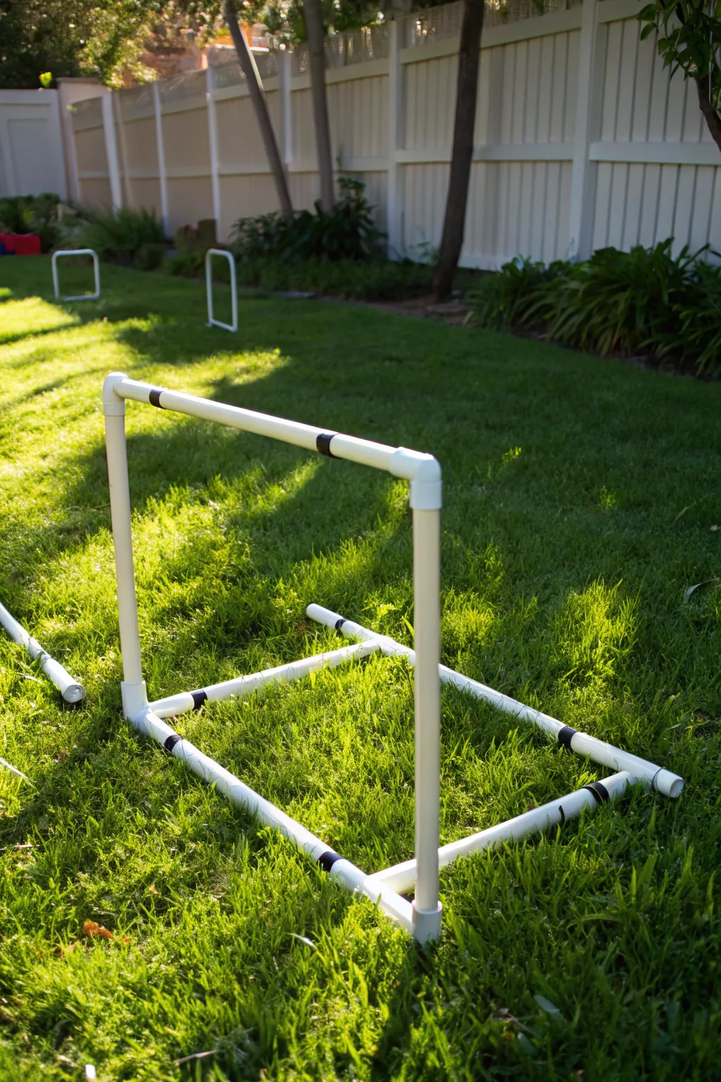 Step up your agility game with sleek PVC pipe hurdles—your backyard workout just got a whole lot more stylish!