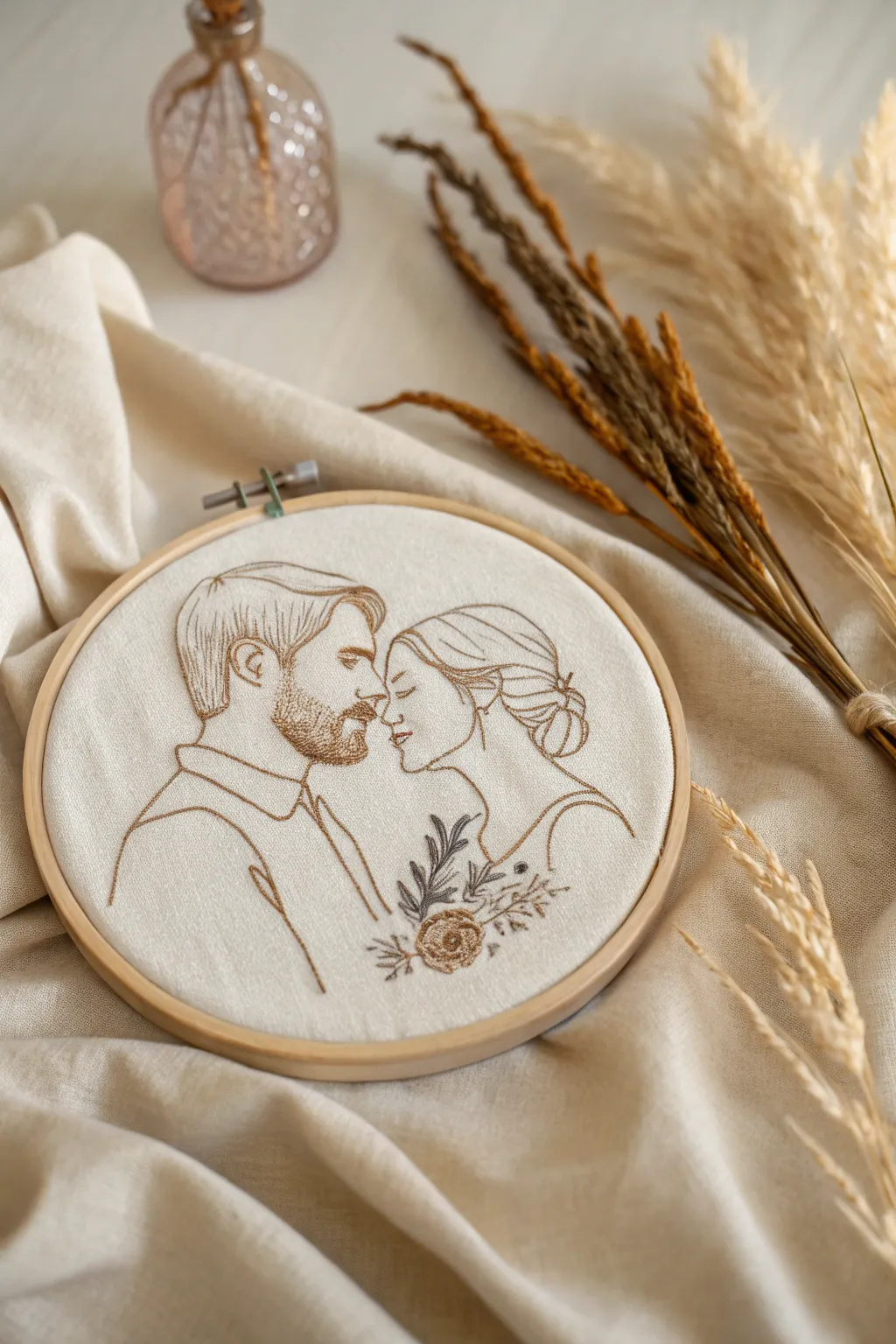 Capture love in stitches with a custom portrait embroidery, the perfect handcrafted Valentine’s keepsake.