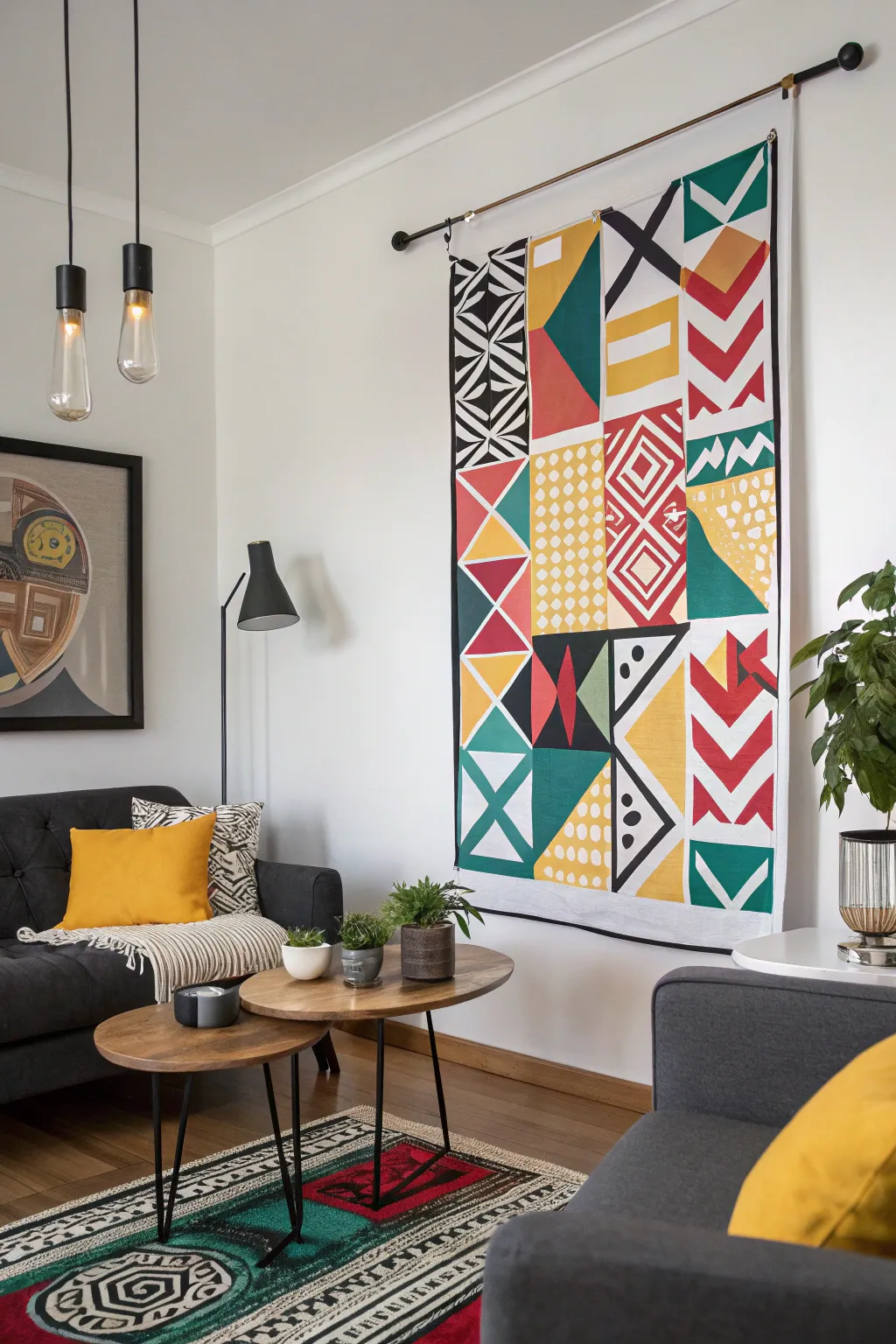 Modern hope through geometric designs.