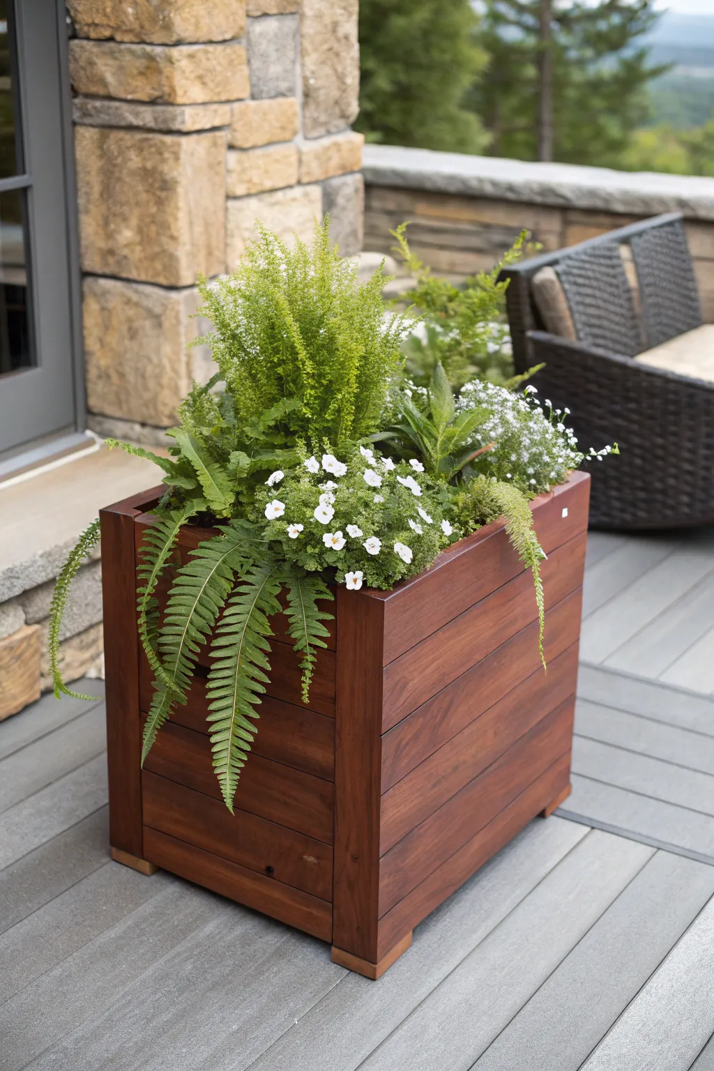 Elevate your deck with the artistry of natural elements.