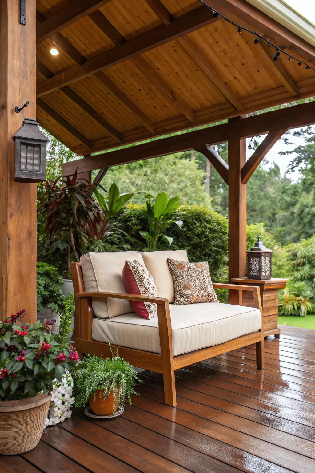 Transform your carport into a cozy retreat with handcrafted elegance.