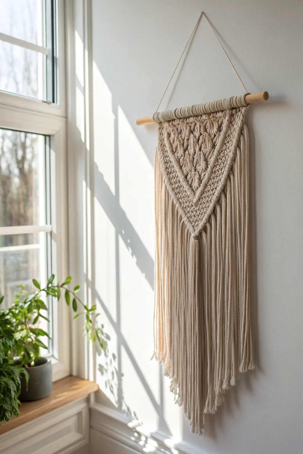 Elevate your space with a touch of Boho elegance using this DIY yarn wall hanging.