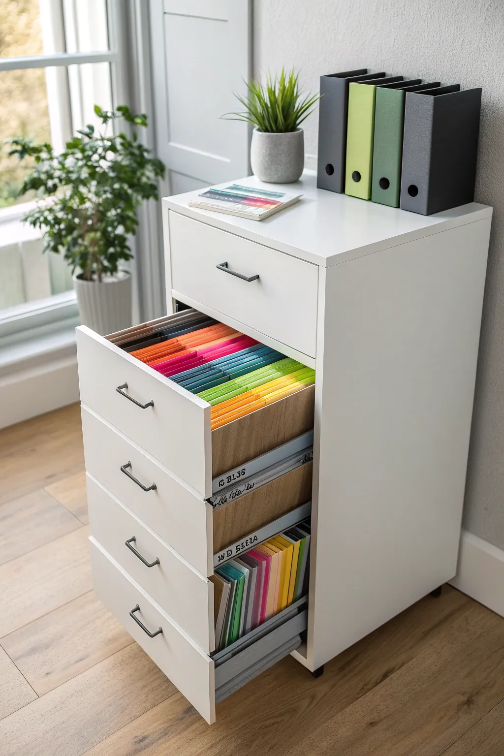 Elevate your organization game with stylish hanging file holders for vibrant construction paper!