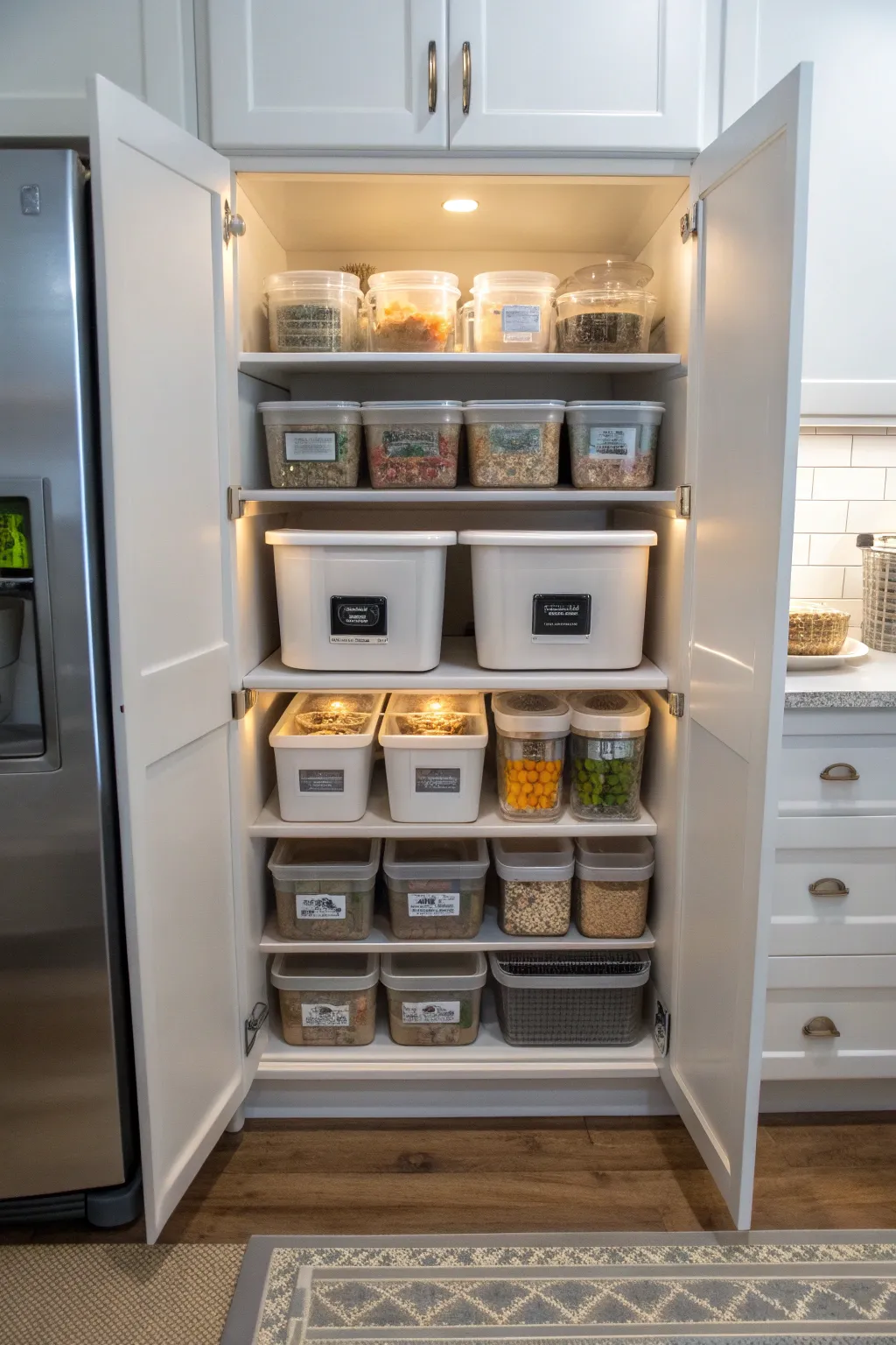 Labels ensure easy identification and retrieval of items.