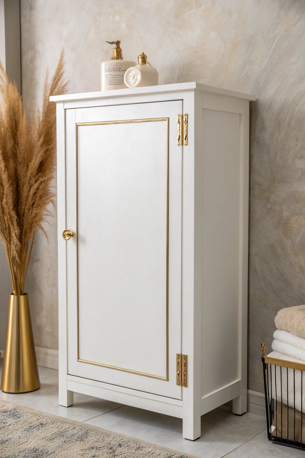 Transform your space with elegant gold accents for a touch of minimalist glamour.