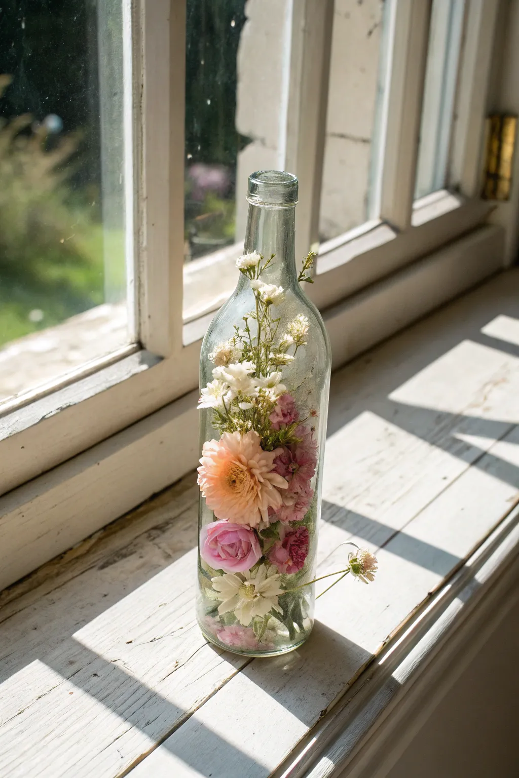 Capture timeless beauty with preserved flowers in a glass bottle – a perfect blend of simplicity and elegance.