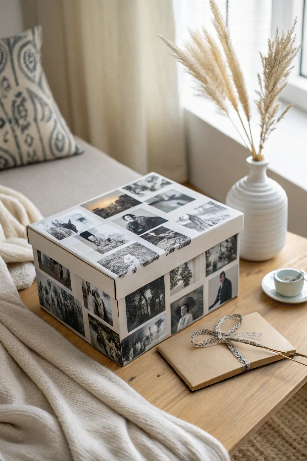 Preserve your memories with a touch of elegance: a personal photo collage wrapped box.