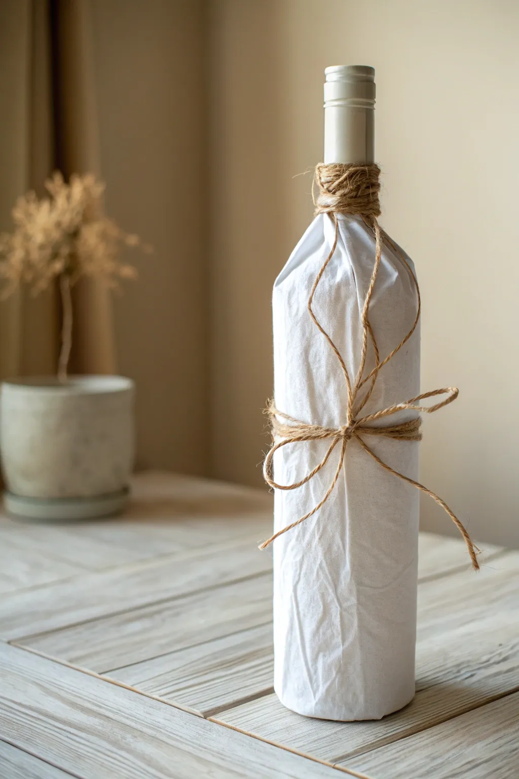 Embrace the art of simplicity with a minimalist wine wrap that exudes timeless elegance.