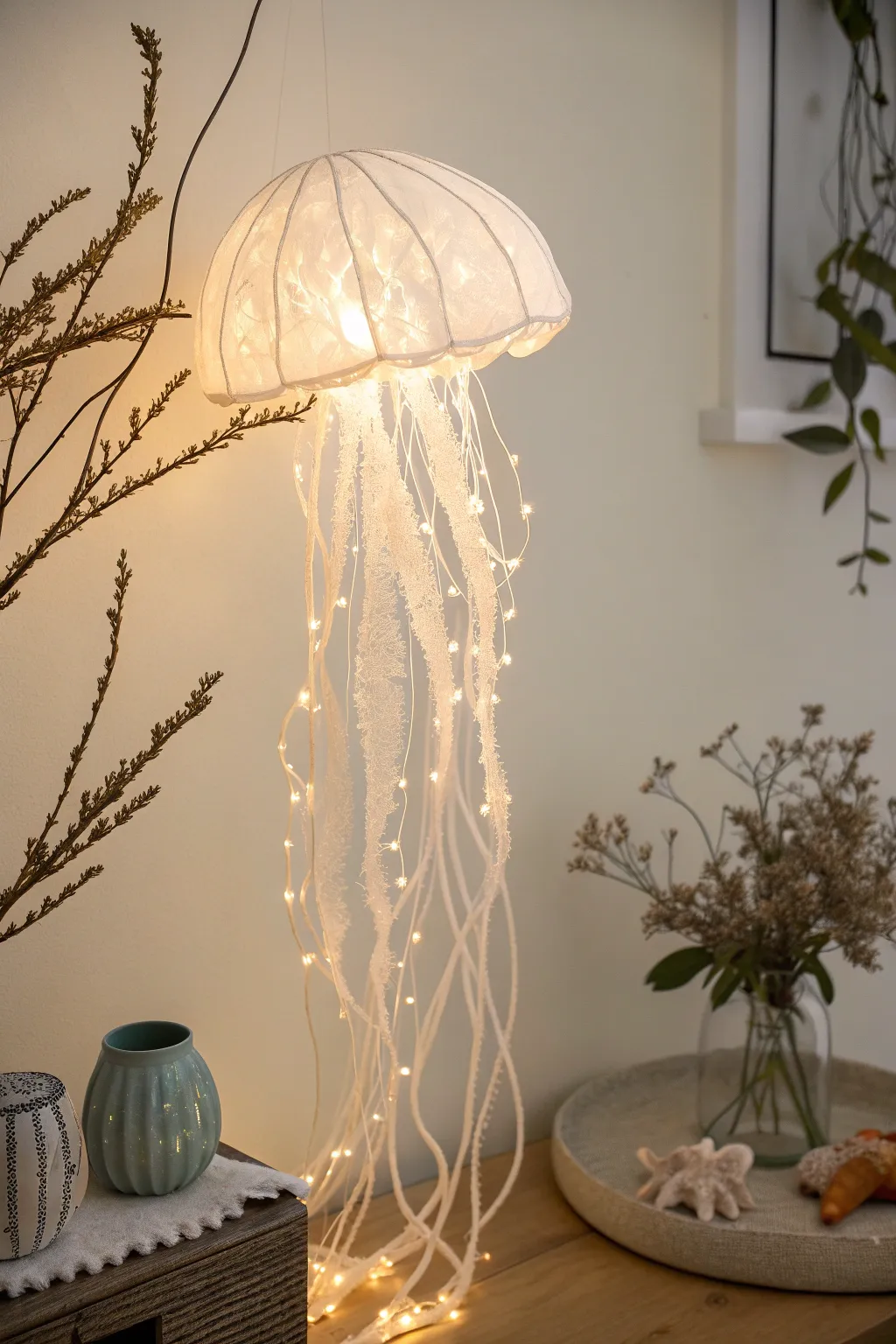 Illuminate your space with enchanting glow-in-the-dark jellyfish, blending minimalist design and boho charm for a touch of magic.