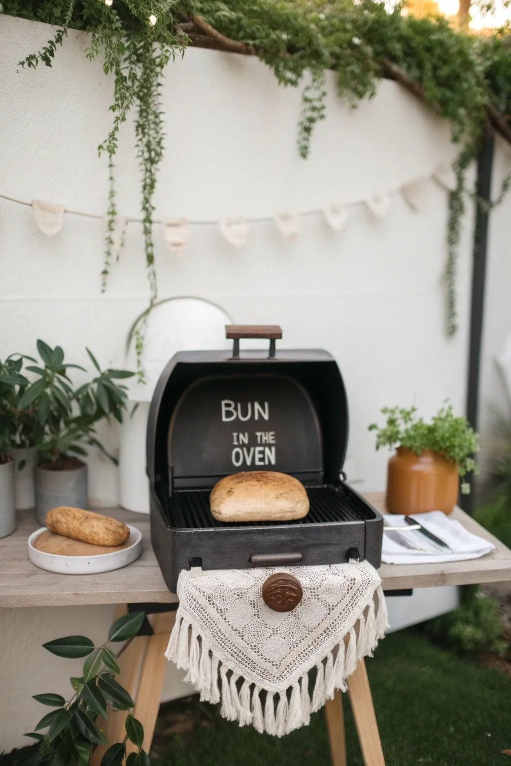 A sweet surprise: announcing the newest addition with a 'Bun in the Oven' reveal at your Fourth of July BBQ!