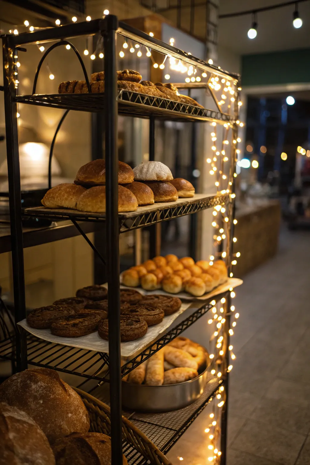 Lighting adds warmth and highlights the display.