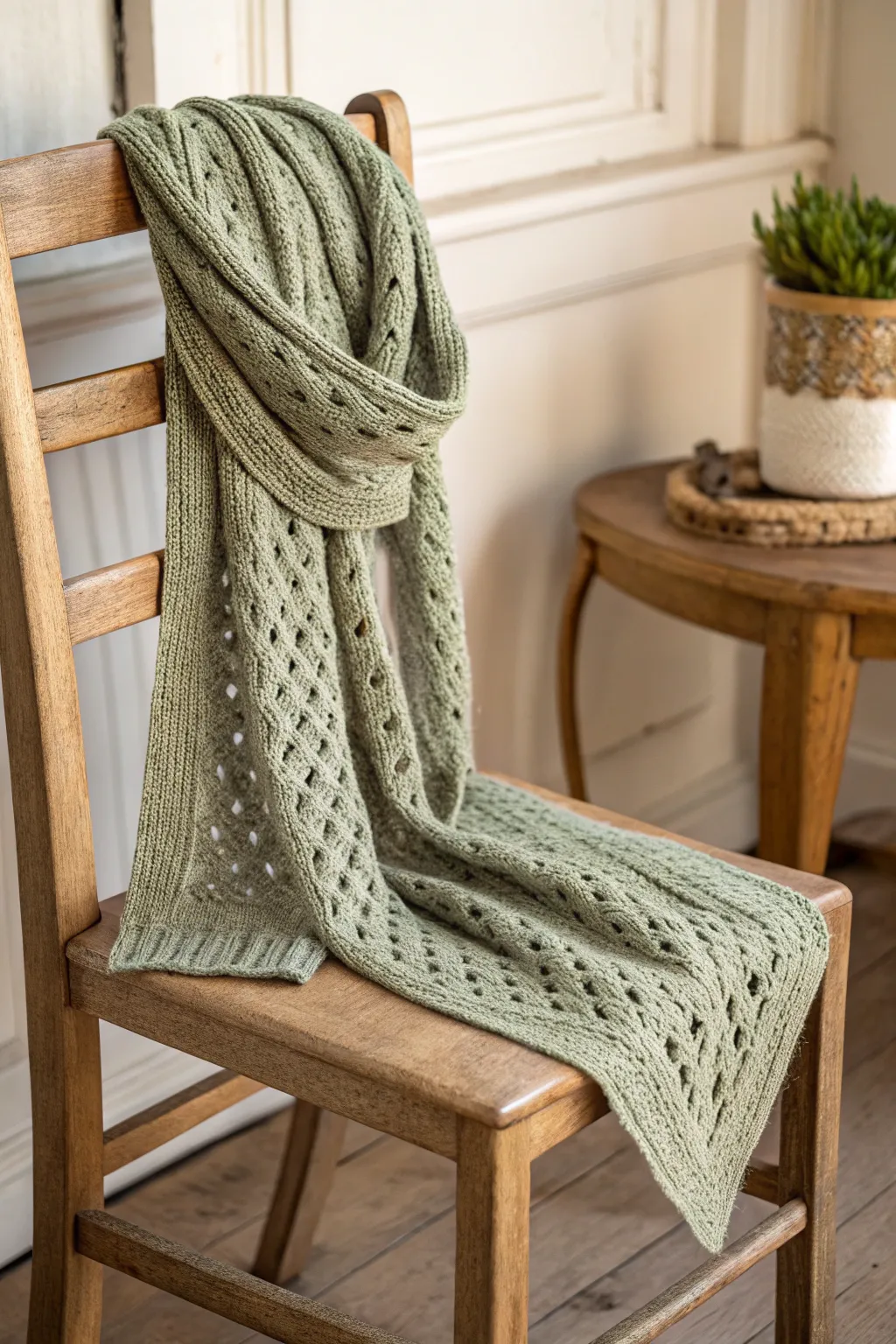 Wrap yourself in sustainable luxury with this eco-friendly knit scarf.