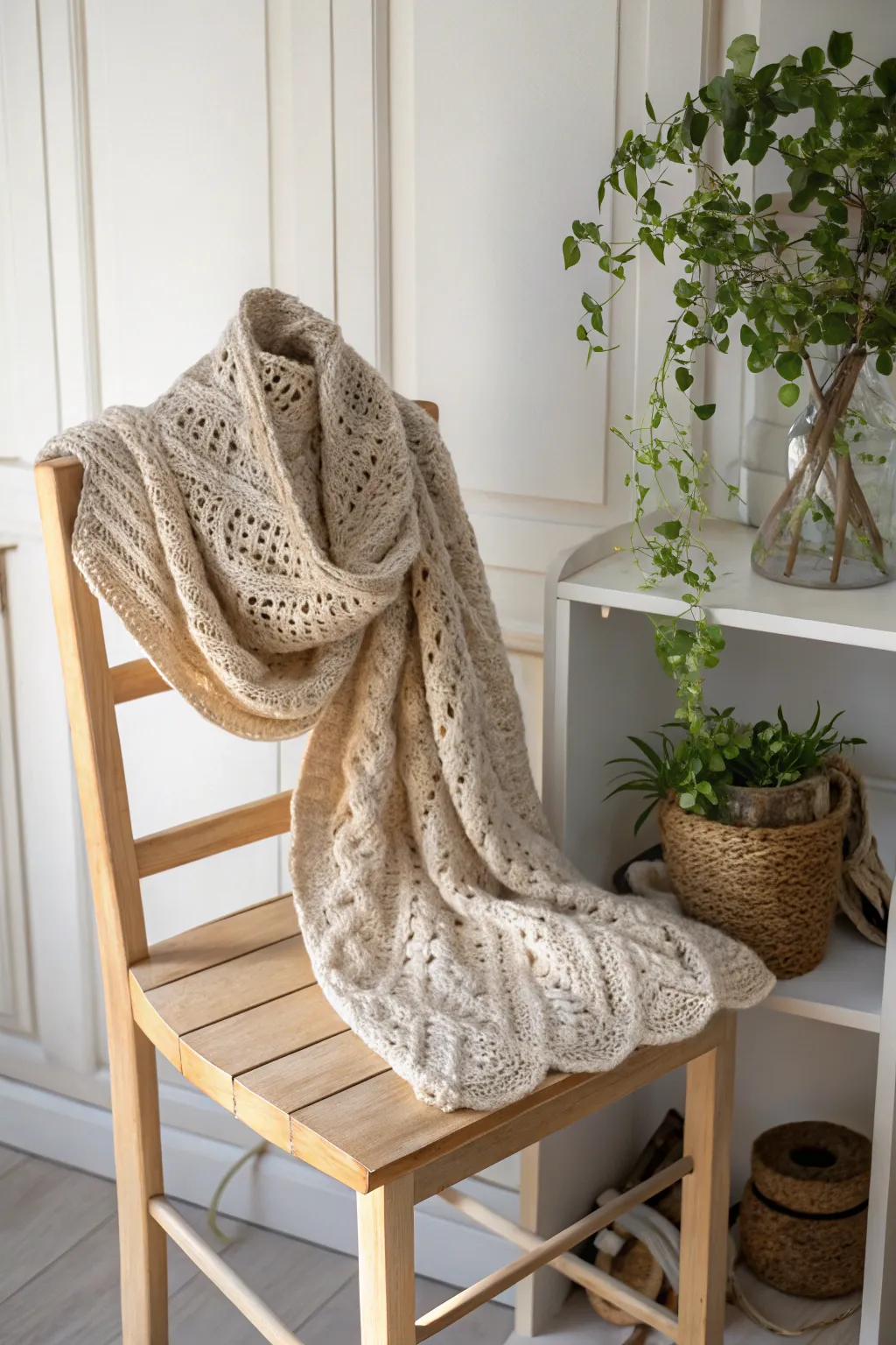 Wrap yourself in warmth and style with this charming knitted cowl, a perfect blend of simplicity and elegance.