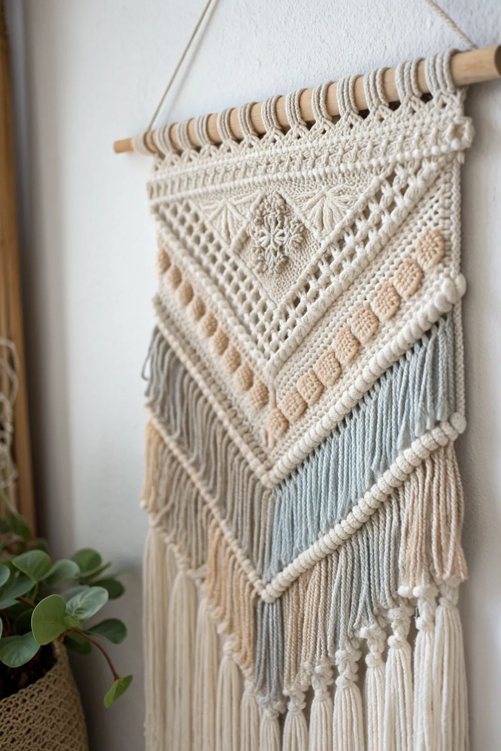 Elevate your space with the natural beauty and craftsmanship of knitted wall art.