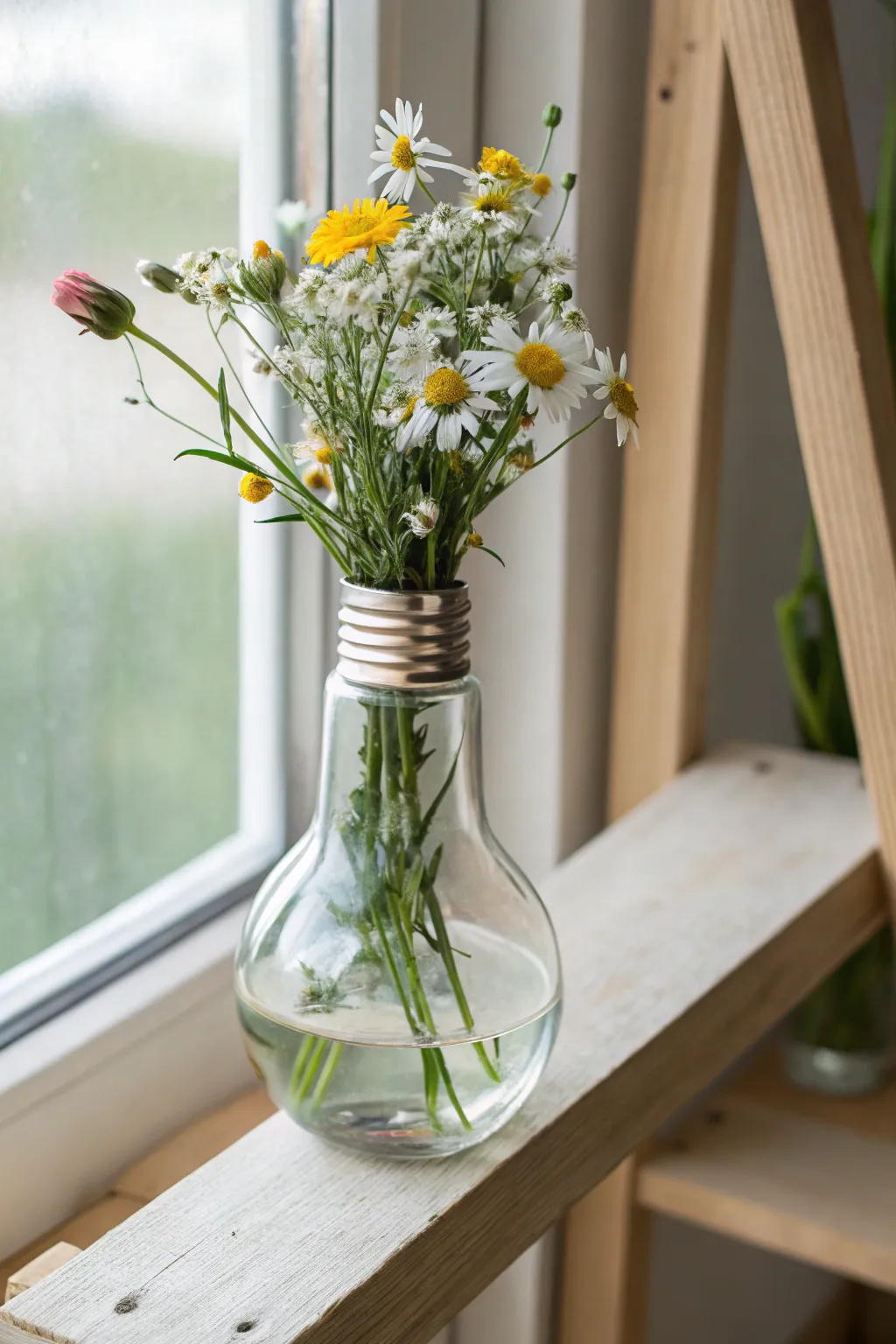 Transform simplicity into elegance with this DIY light bulb vase, perfect for adding a touch of natural beauty to your space.