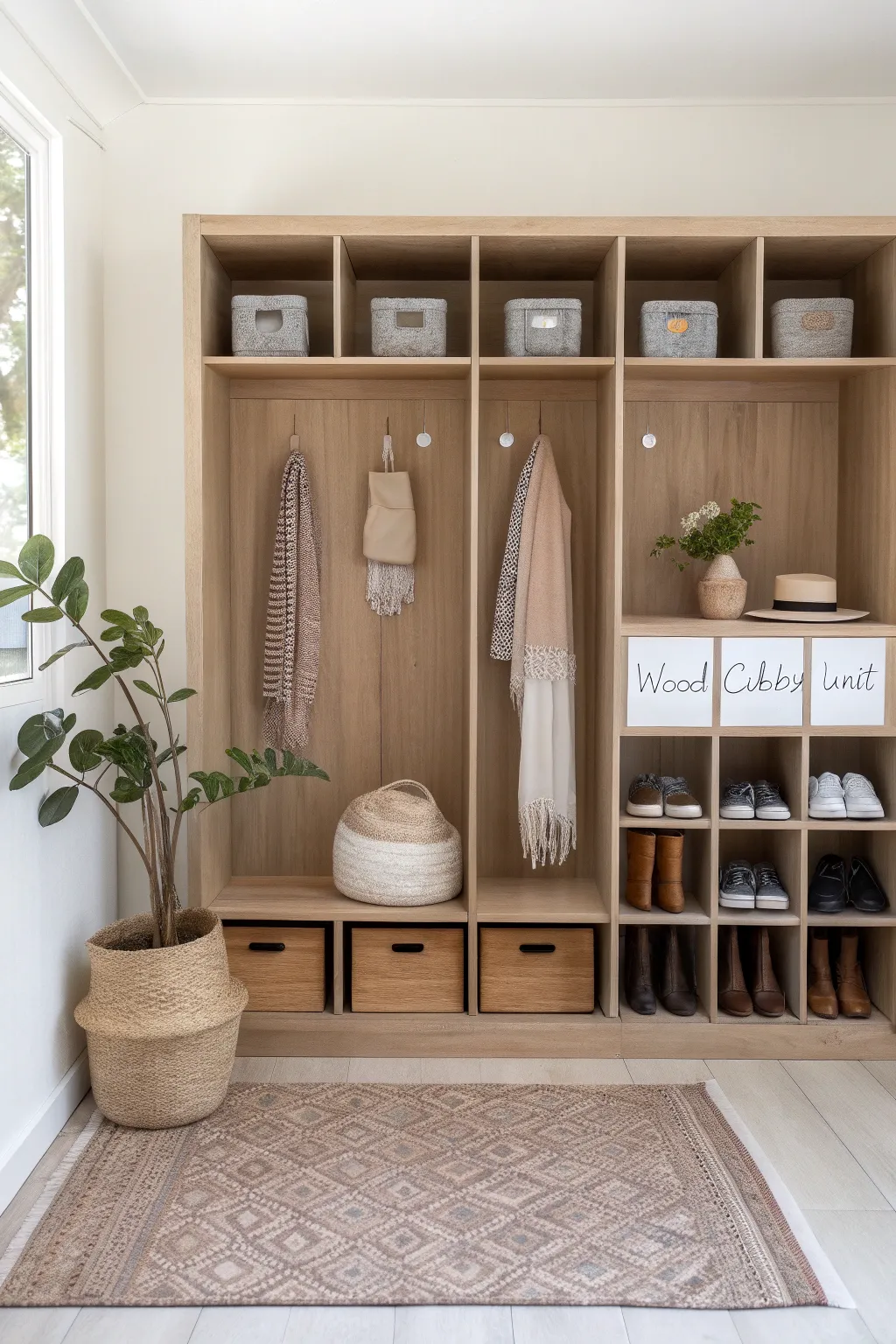 Organize with elegance: A personalized cubby for every family member!