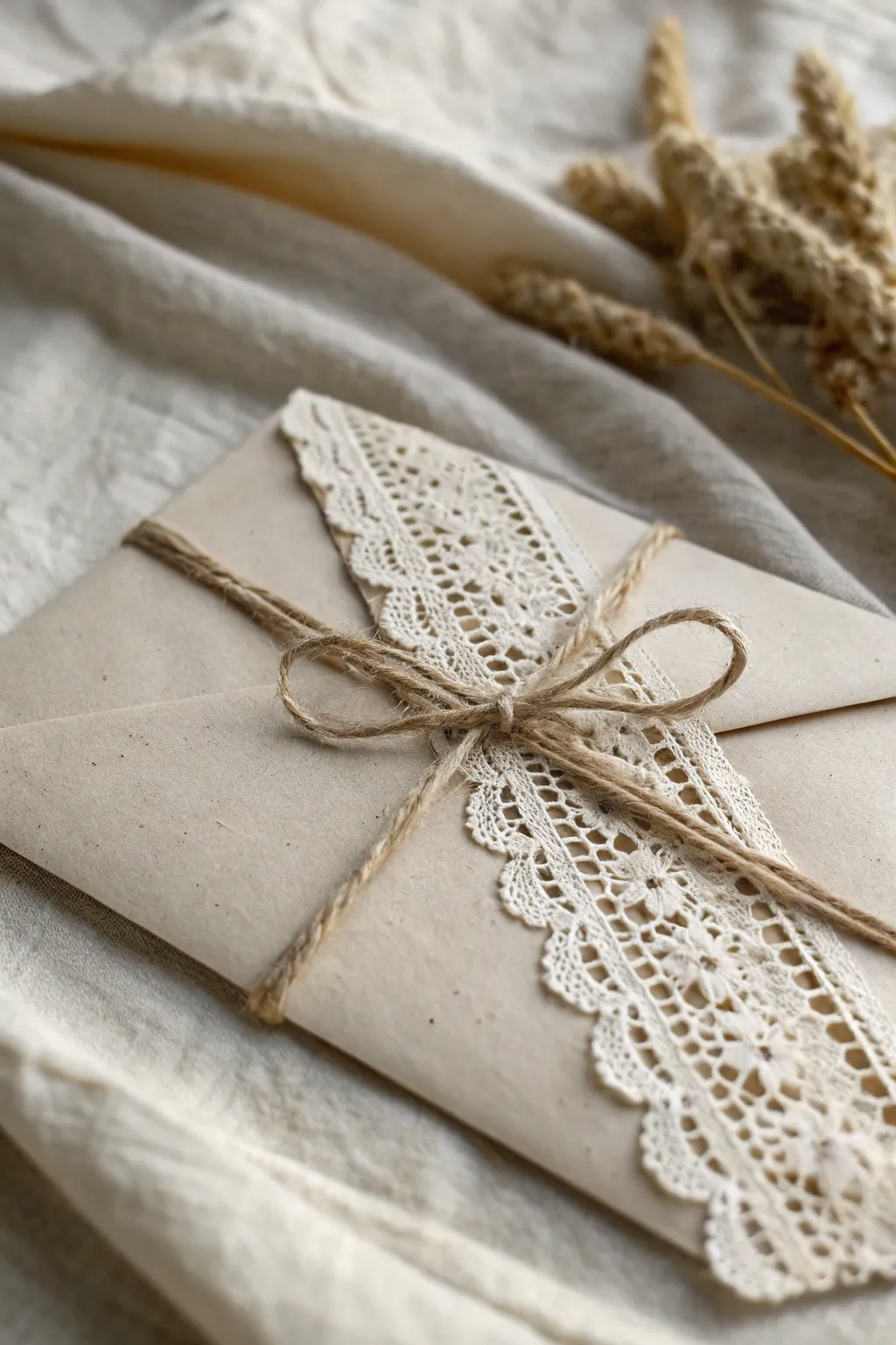 Embrace texture and elegance with a lace-adorned love letter envelope. Perfect for adding a touch of charm to your heartfelt messages.