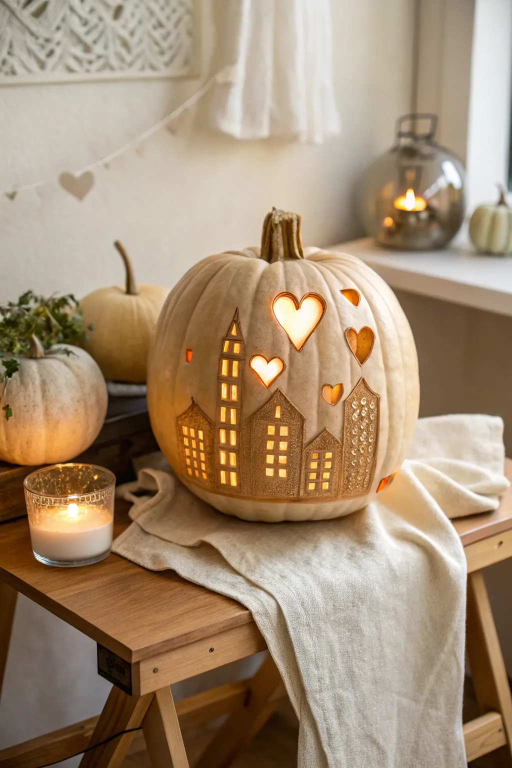 Bring the magic of your favorite city into your home with a romantic twist on pumpkin carving. 🌆❤️ #CityLove #PumpkinArt