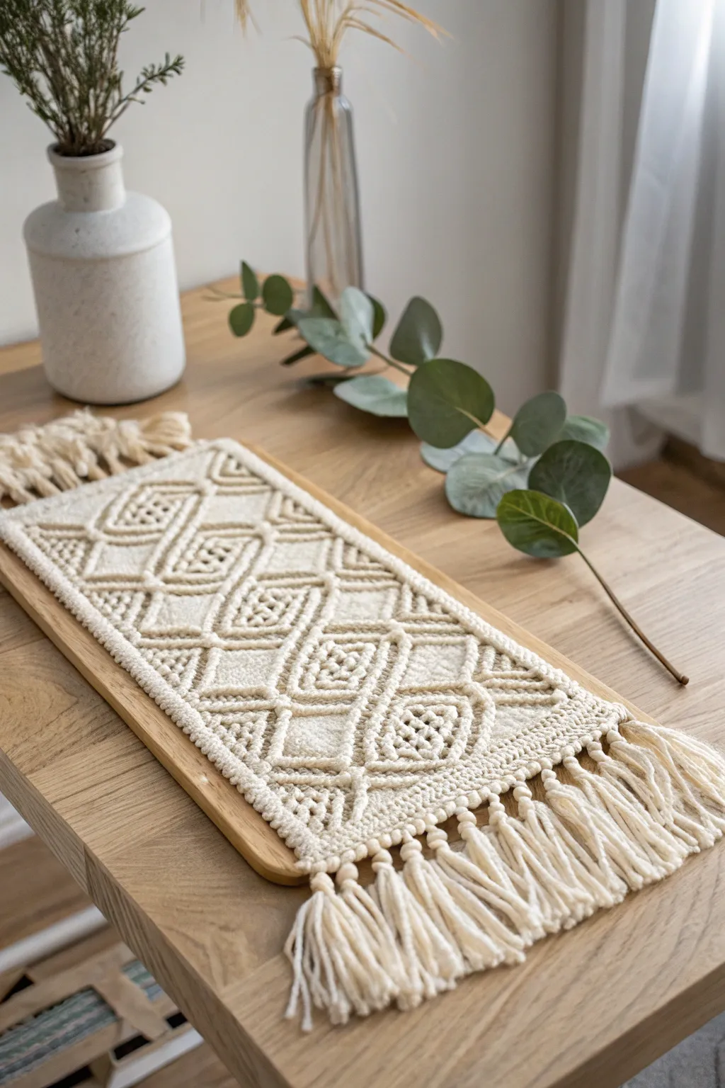 Craft on the go with this charming portable macrame board, blending simplicity with boho elegance.