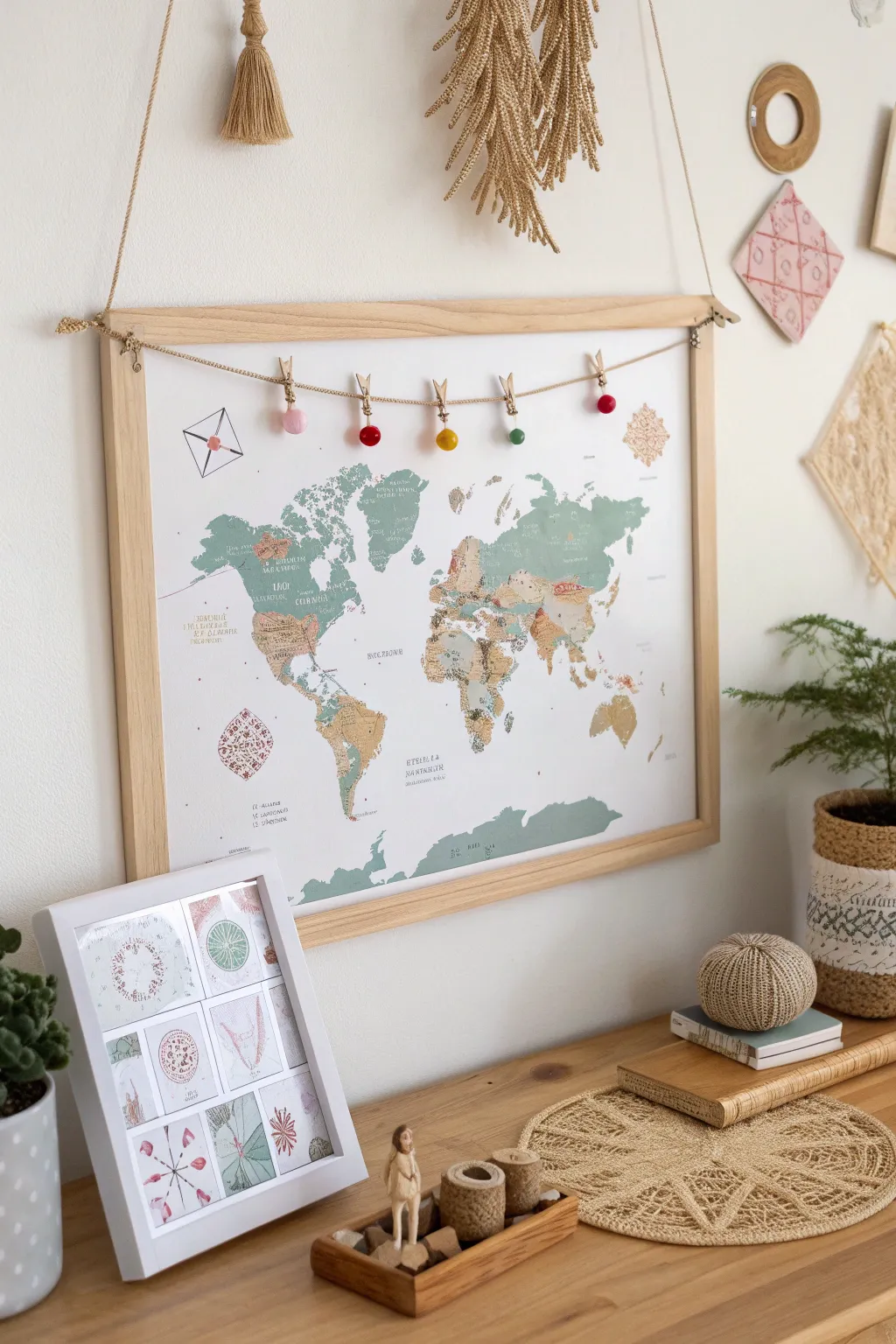 Embark on a cultural journey with this beautifully curated map board, where each artifact tells a story of our world's rich heritage.