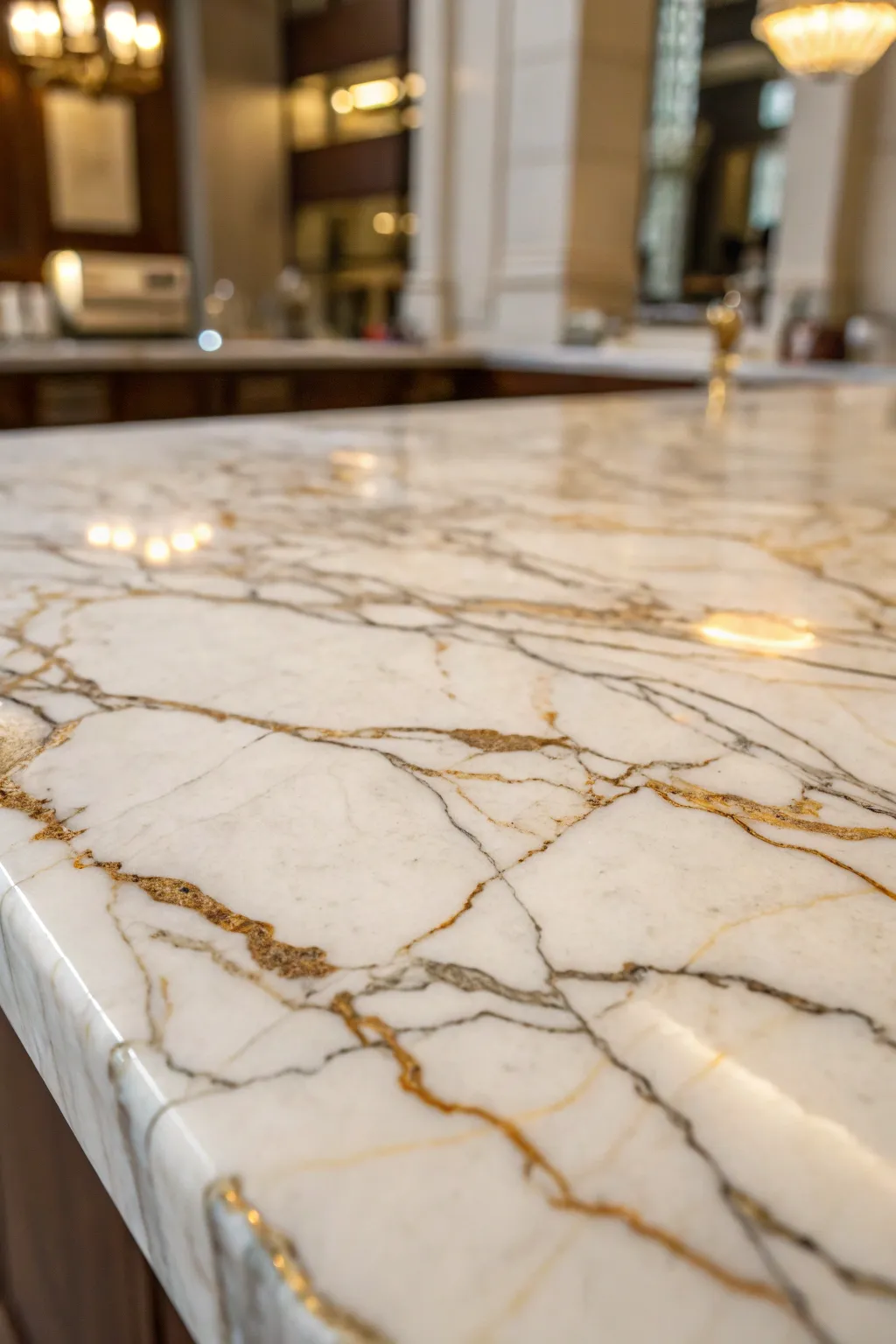 Marble veining adds natural drama and elegance.