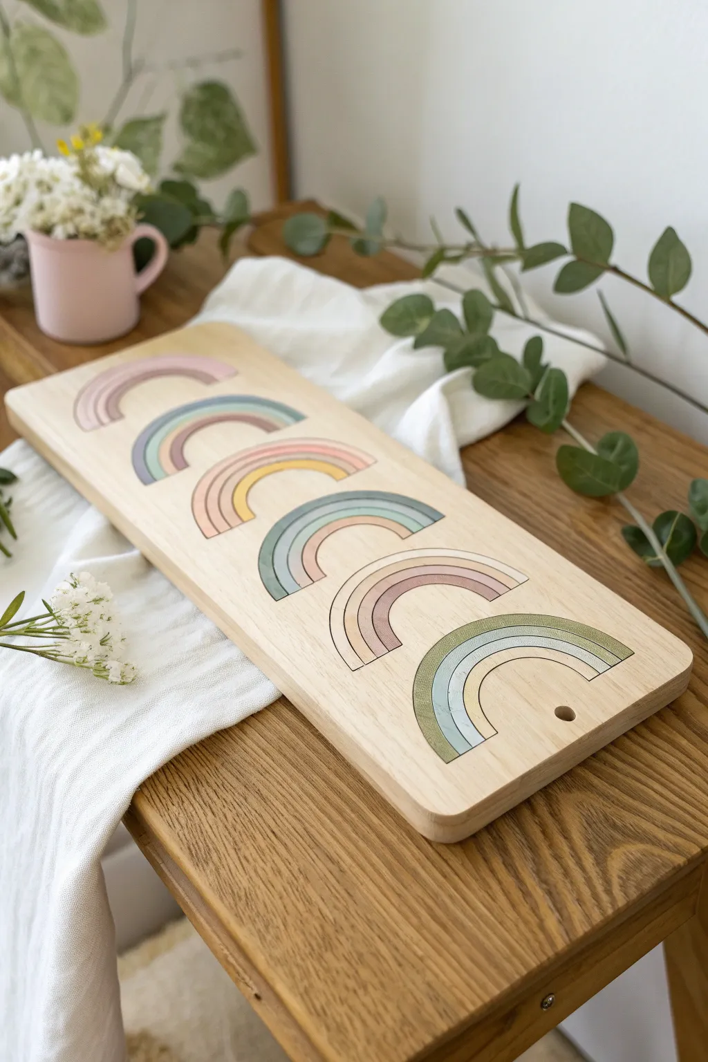 Follow the Rainbow Road: A minimalist journey through pastel hues for your creative board ideas.