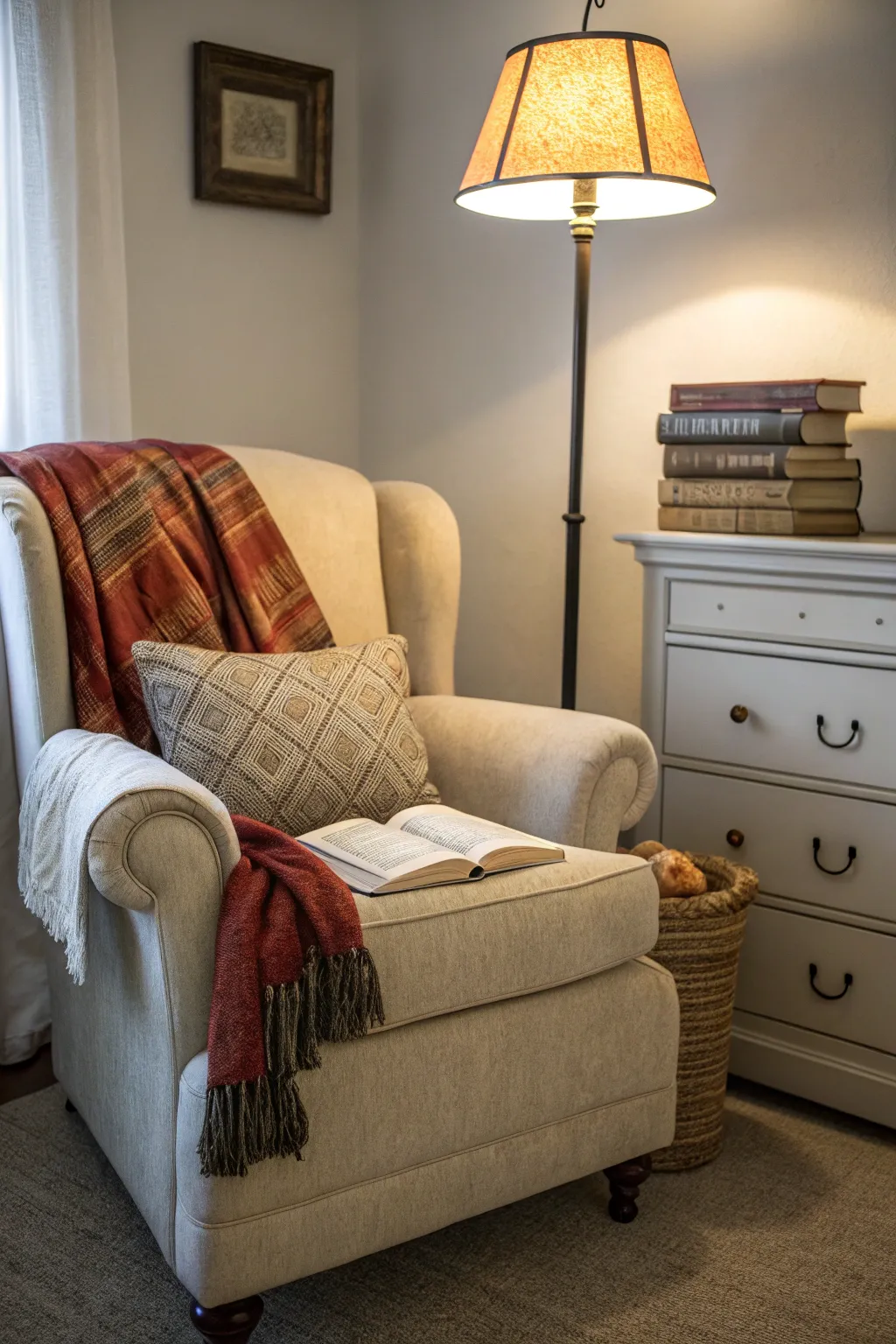 A reading nook adds a cozy escape in your room.