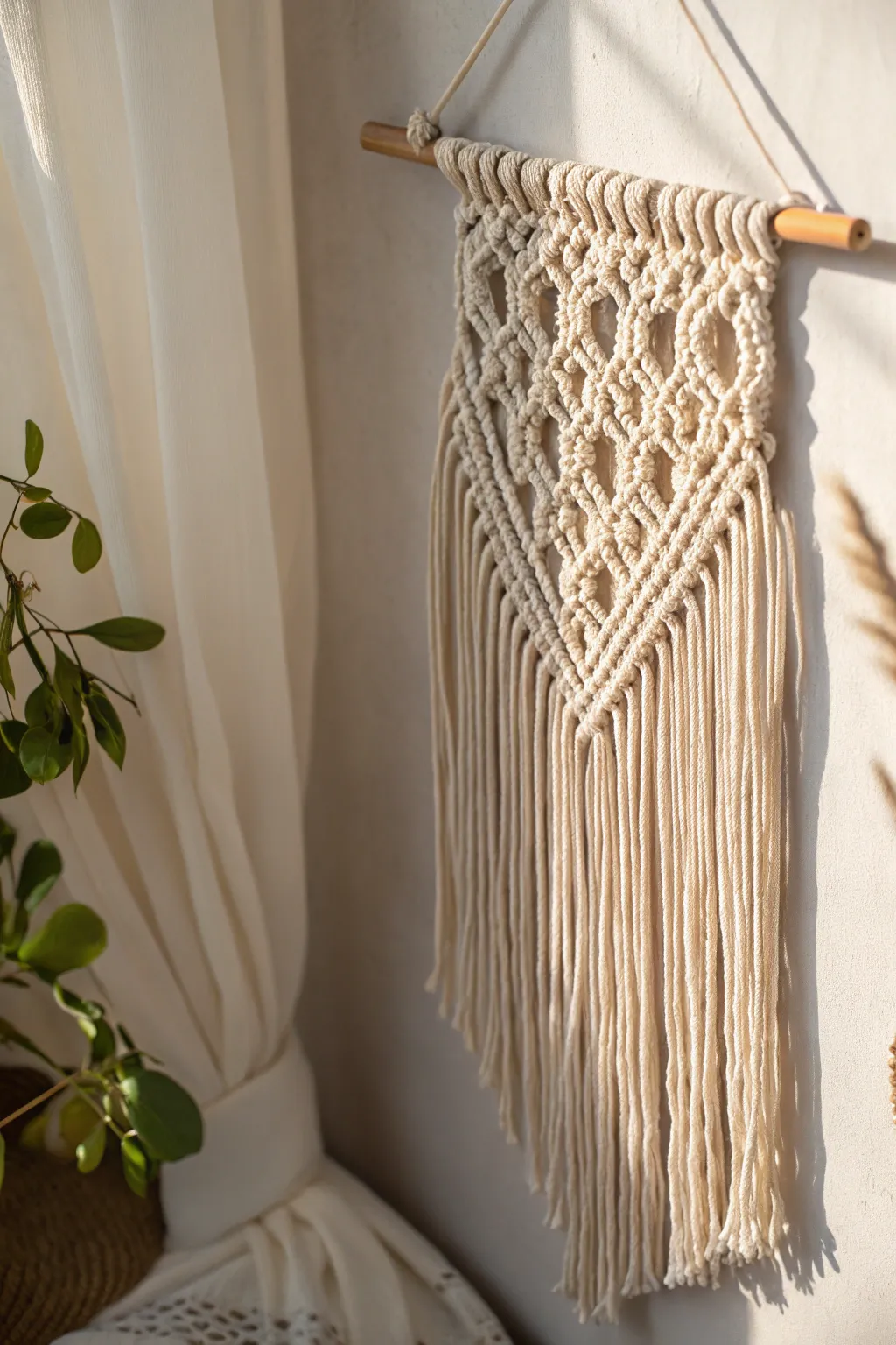 Elevate your space with the simplicity and charm of a handcrafted macramé wall hanging. Perfectly minimalist, effortlessly boho.