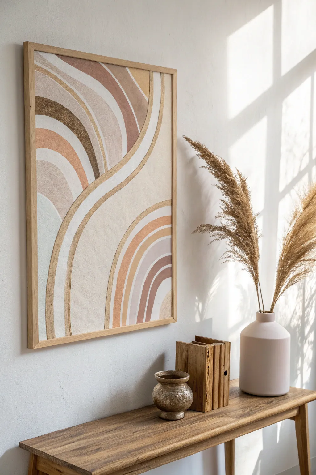 Embrace tranquility with neutral curves and organic elegance.