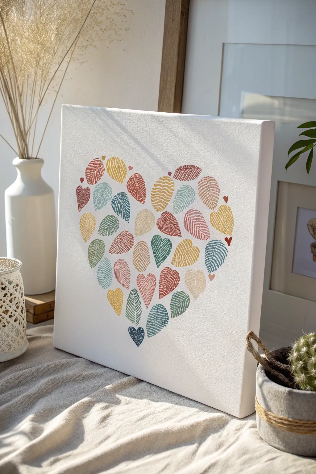 Celebrate unity in diversity with this heart-shaped fingerprint art, a beautiful reminder of our shared humanity.