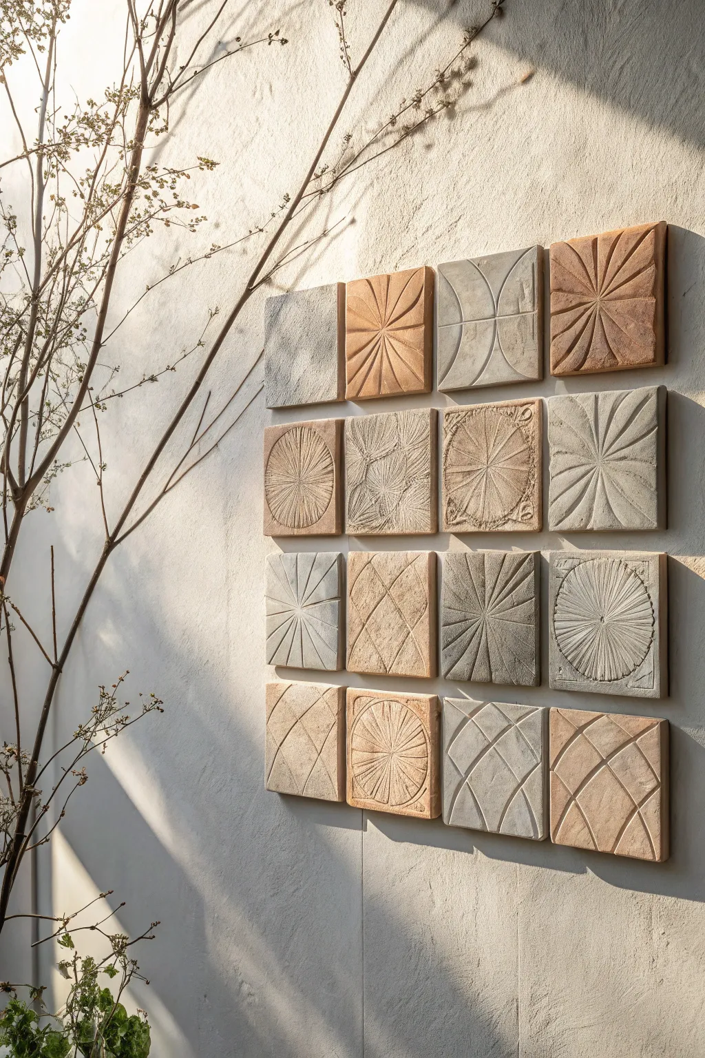Elevate your space with minimalist clay tile artistry—where simplicity meets elegance.