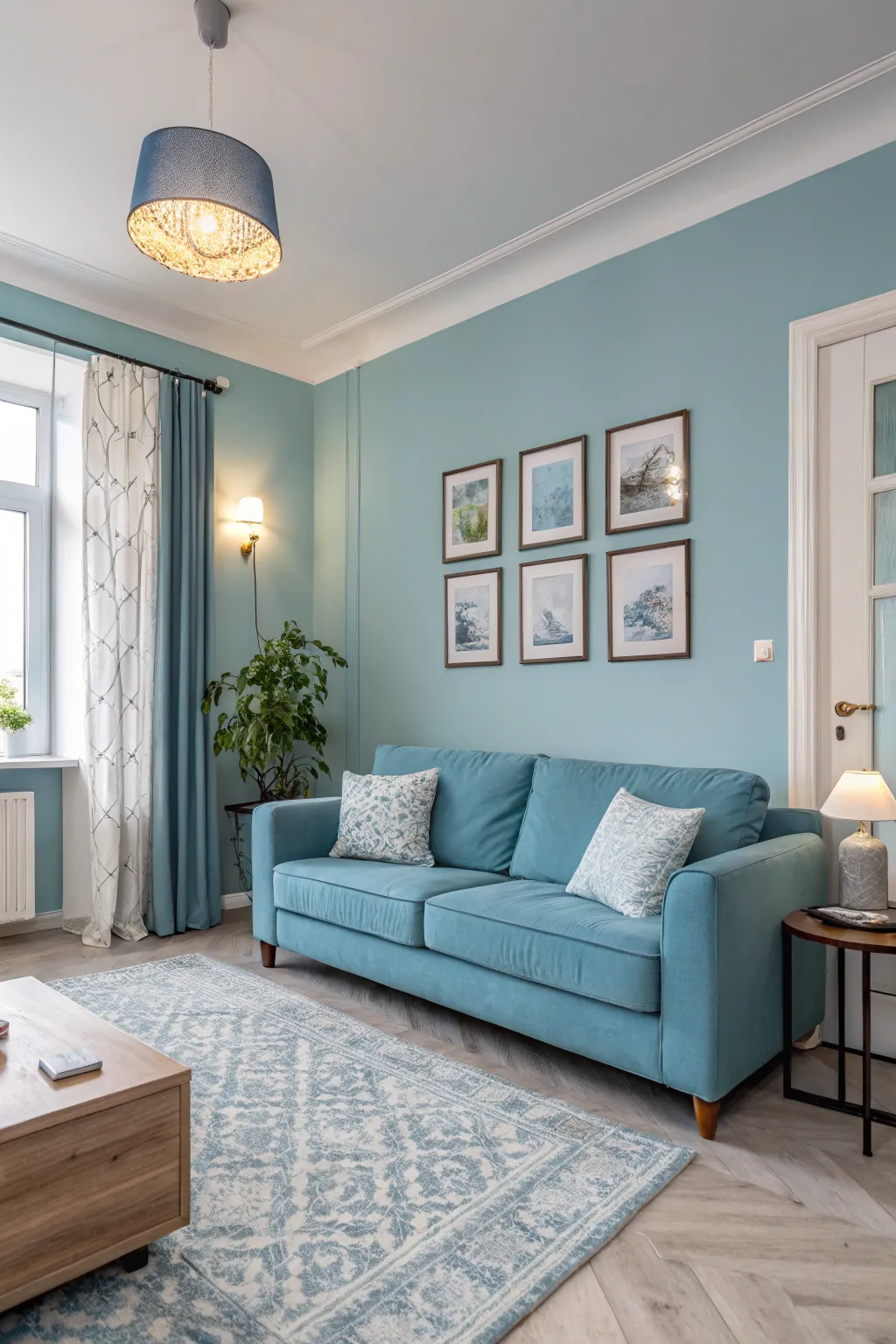 Cool blues evoke calmness and serenity in modern spaces.