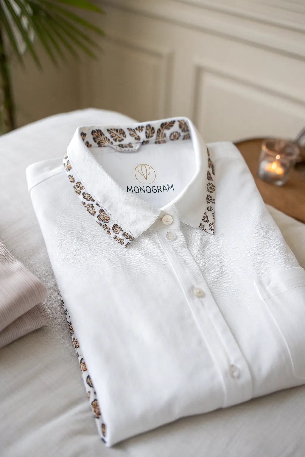 Elevate your style with monogrammed shirts featuring chic animal print accents – the perfect balance of wild and refined.